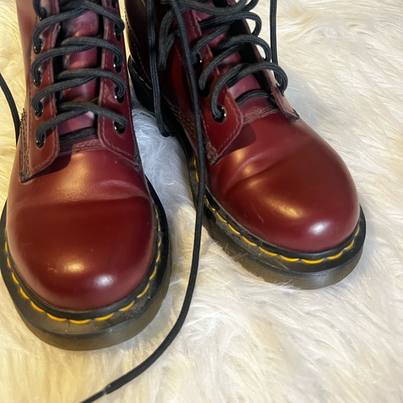 Dr Martens 1460 Lace up boots cherry red smooth leather - Picture 8 of 15